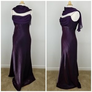Irridescent, Purple Beaded Strap Gown